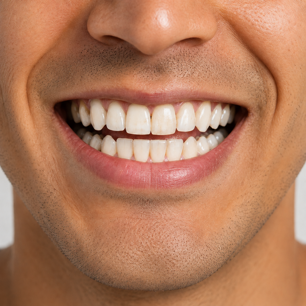 Dientes antes de usar tiras blanqueadoras Feimuko