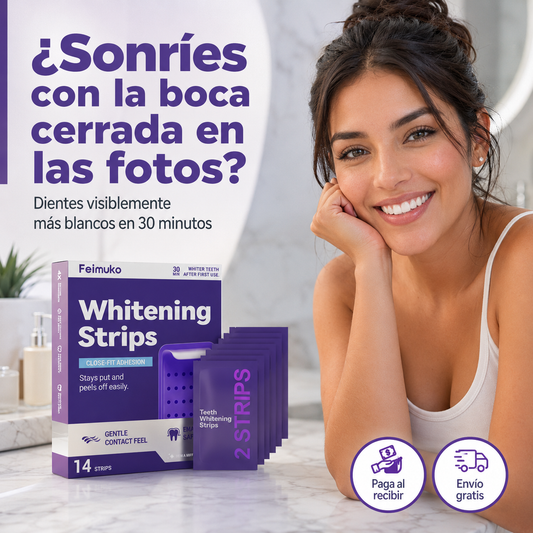 Tiras blanqueadoras dentales - dientes visiblemente más blancos en 30 minutos