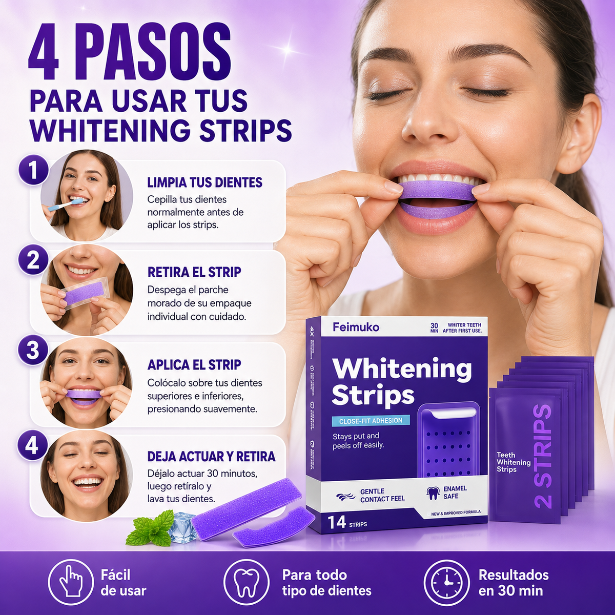 4 pasos para usar tus tiras blanqueadoras